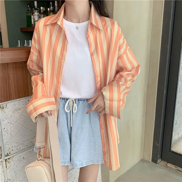 women's blouses & shirts 2 color casual blouse women lapel long-sleeved single-breasted spring elegant wild chiffon retro striped shir, White
women's blouses & shirts 2 color casual blouse women lapel long-sleeved single-breasted spring elegant wild chiffon retro striped shir, White