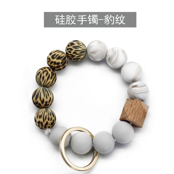 marble leopard bracelet silicone fashion multicolor optional, Black