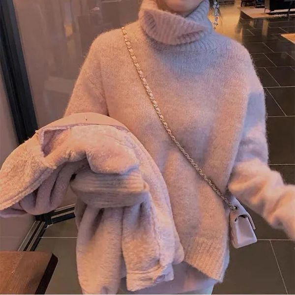 luck a 2021 women winter warm solid long sleeve sweater ladys turtleneck casual knitted pullovers female soft korean loose women's swea, White;black
luck a 2021 women winter warm solid long sleeve sweater ladys turtleneck casual knitted pullovers female soft korean loose women's swea, White;black