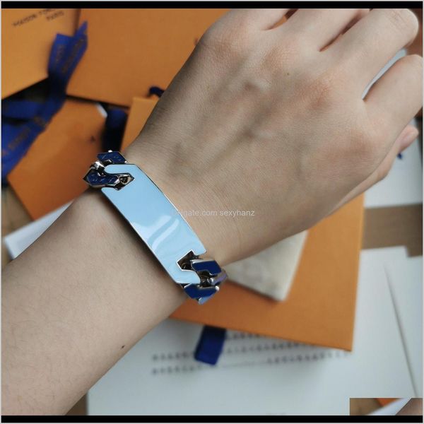 link, bracelets drop delivery 2021 blue chain metal enamel for man and woman press-opening necklace bracelet fashion jewelry supply uyneb, Black 
link, bracelets drop delivery 2021 blue chain metal enamel for man and woman press-opening necklace bracelet fashion jewelry supply uyneb, Black