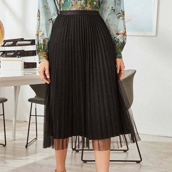 skirts spring autumn fashion women high waist pleated black mid-calf elastic elegant ladies mesh skirt 2021 korea plus size
skirts spring autumn fashion women high waist pleated black mid-calf elastic elegant ladies mesh skirt 2021 korea plus size