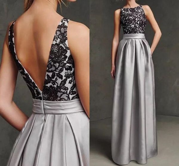 party dresses 2021 simple boat neck lace floor length prom backless satin formal gowns vestido de noiva, White;black
party dresses 2021 simple boat neck lace floor length prom backless satin formal gowns vestido de noiva, White;black