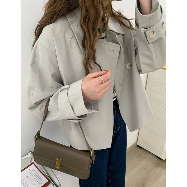 women's trench coats autumn loose and slim short windbreaker coat 2021 korean 7028, Tan;black
women's trench coats autumn loose and slim short windbreaker coat 2021 korean 7028, Tan;black