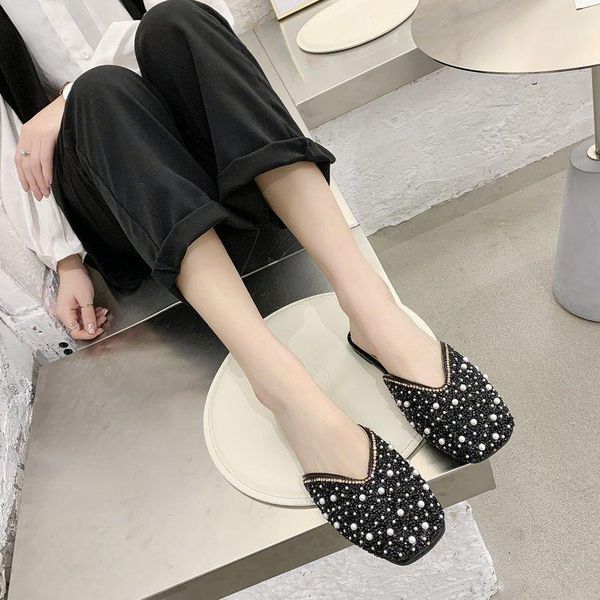 slippers square toe casual butterfly-knot female shoes low string bead slides luxury 2021 summer cover flat pu fa, Black
slippers square toe casual butterfly-knot female shoes low string bead slides luxury 2021 summer cover flat pu fa, Black