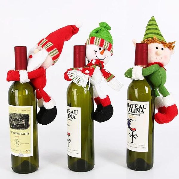 3pcs / lot christmas accessories wine bottle cover cute santa claus doll snowman red party ornament for festive supplies favor
3pcs / lot christmas accessories wine bottle cover cute santa claus doll snowman red party ornament for festive supplies favor