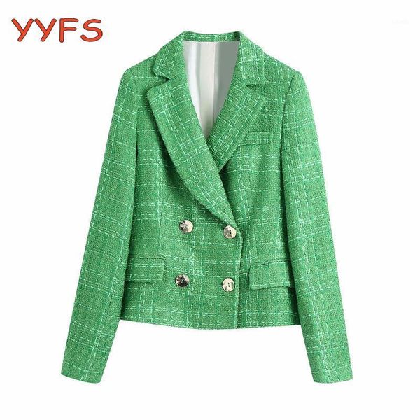 women's suits & blazers green plaid tweed women double-breasted fitted jacket female casual chic pockets short elegant coats winter, White;black
women's suits & blazers green plaid tweed women double-breasted fitted jacket female casual chic pockets short elegant coats winter, White;black