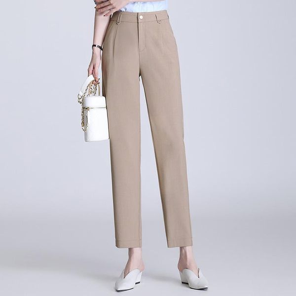 women's pants & capris korean elegant plus size suit 2021 summer women high waisted slim casual straight trouser office lady work forma, Black;white
women's pants & capris korean elegant plus size suit 2021 summer women high waisted slim casual straight trouser office lady work forma, Black;white