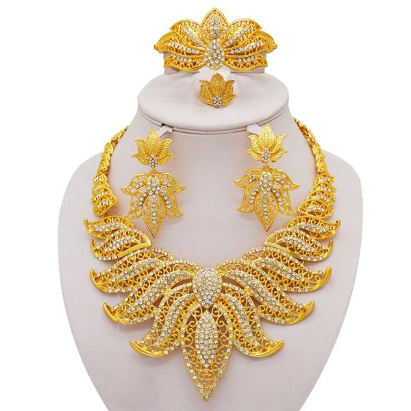 earrings & necklace african jewelry sets fashion gold leaves shape crystal bracelet ring earring bridal wedding accessories, Silver
earrings & necklace african jewelry sets fashion gold leaves shape crystal bracelet ring earring bridal wedding accessories, Silver