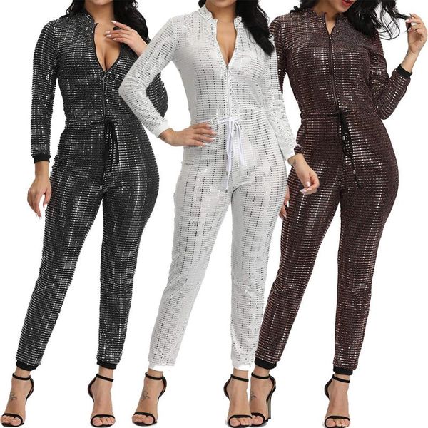 women's jumpsuits & rompers classic sequin multi color size one piece belt lining bodysuit for women 2021, Black;white
women's jumpsuits & rompers classic sequin multi color size one piece belt lining bodysuit for women 2021, Black;white
