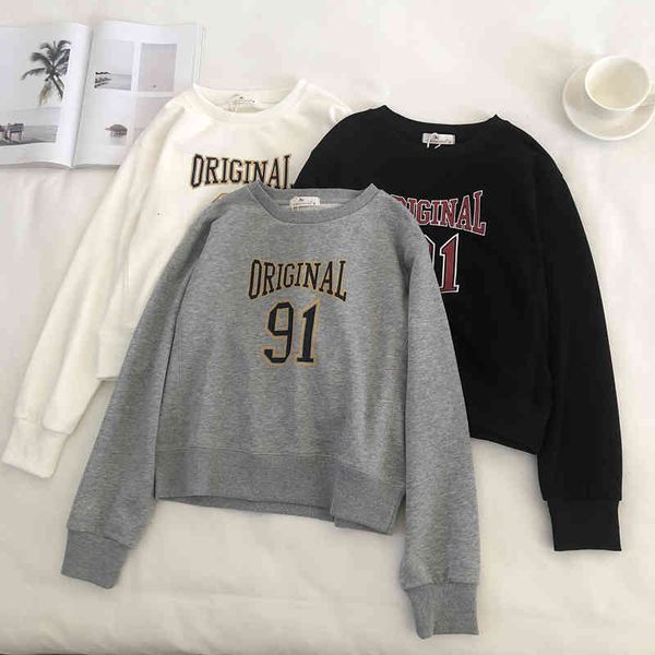 hoodies letter printed sweater women's spring and autumn 2021 round neck pullover short high waist loose casual coat fashion, Black
hoodies letter printed sweater women's spring and autumn 2021 round neck pullover short high waist loose casual coat fashion, Black