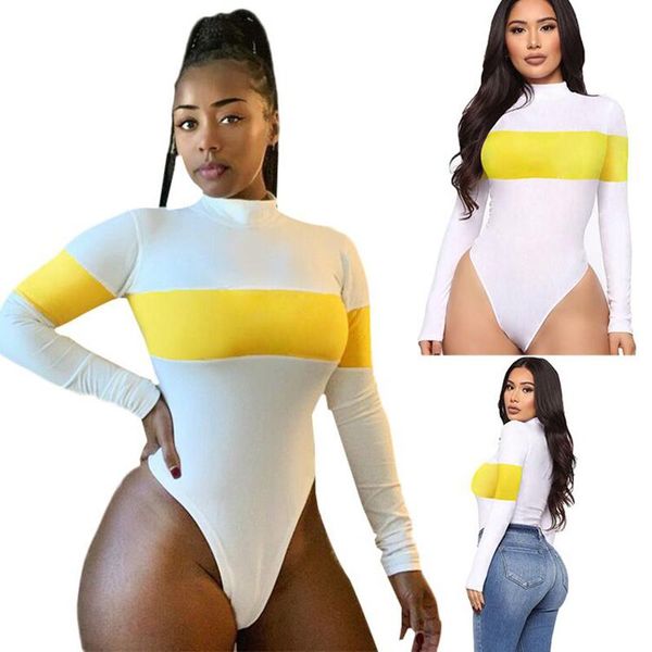 women's jumpsuits & rompers women full sleeve temperament white one piece round neck skinny ladies fashion patchwork bodysuit 2021 spri, Black;white
women's jumpsuits & rompers women full sleeve temperament white one piece round neck skinny ladies fashion patchwork bodysuit 2021 spri, Black;white