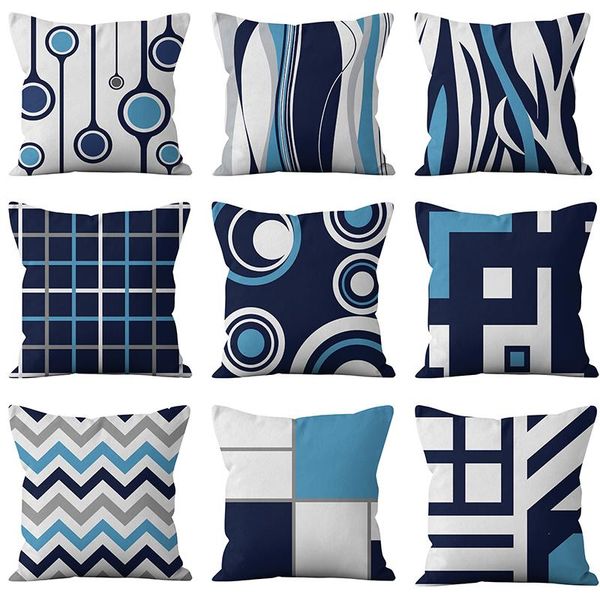 pillow case nodirc geometry decor throw blue and grey stripe grid wave cushion cover for home sofa chair decorative pillowcases
pillow case nodirc geometry decor throw blue and grey stripe grid wave cushion cover for home sofa chair decorative pillowcases