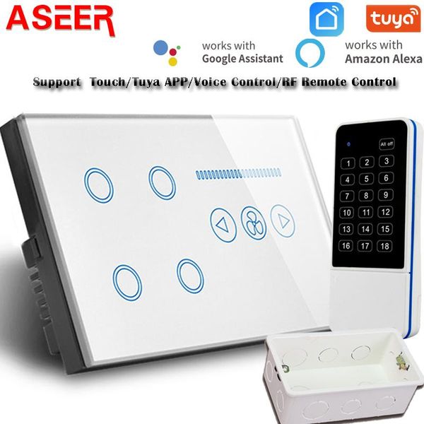 smart home control aseer uk switch 4 gang wifi with ceiling fan switch,wireless remote switch,ac110-240v works alexa,google
smart home control aseer uk switch 4 gang wifi with ceiling fan switch,wireless remote switch,ac110-240v works alexa,google