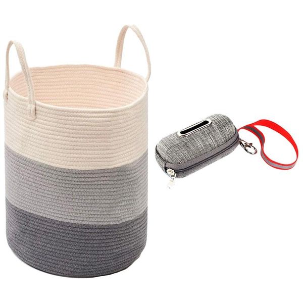 pcs soft laundry basket woven cotton storage with handle & 1 pet dog poop bag dispenser pick up bags organization
pcs soft laundry basket woven cotton storage with handle & 1 pet dog poop bag dispenser pick up bags organization