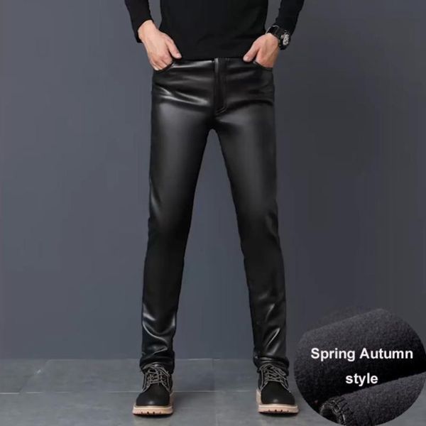 men's pants #2201 winter pu faux leather men skinny windbreak waterproof motorcycle high elastic tight trousers plus size, Black
men's pants #2201 winter pu faux leather men skinny windbreak waterproof motorcycle high elastic tight trousers plus size, Black