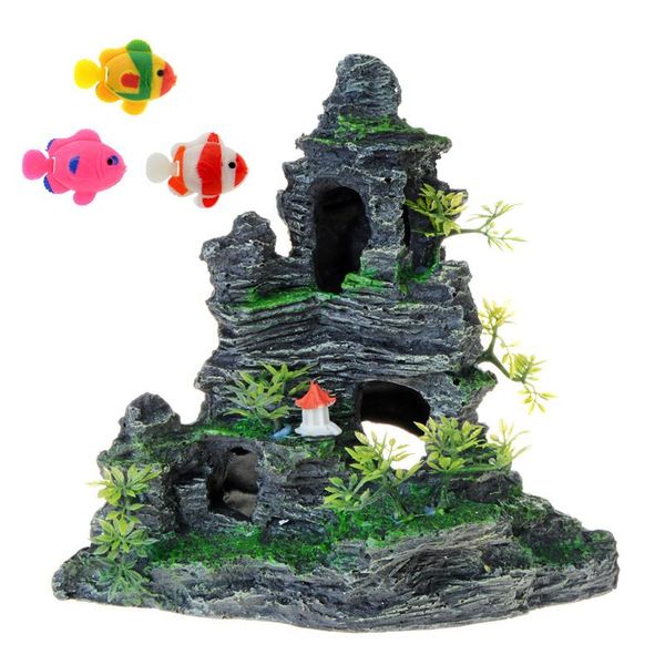 aquarium mountain view stone ornaments moss tree rock cave landscape decor artificial fish tank rockery with 3pcs plastic fishes decorations
aquarium mountain view stone ornaments moss tree rock cave landscape decor artificial fish tank rockery with 3pcs plastic fishes decorations