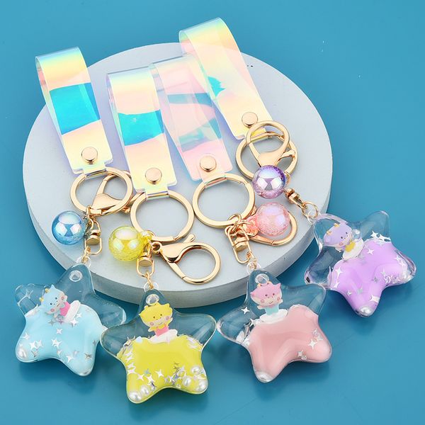 creative moving liquid quicksand keychain five-pointed star unicorn daisy floating keyring for women charm bag pendant kids gift, Silver
creative moving liquid quicksand keychain five-pointed star unicorn daisy floating keyring for women charm bag pendant kids gift, Silver