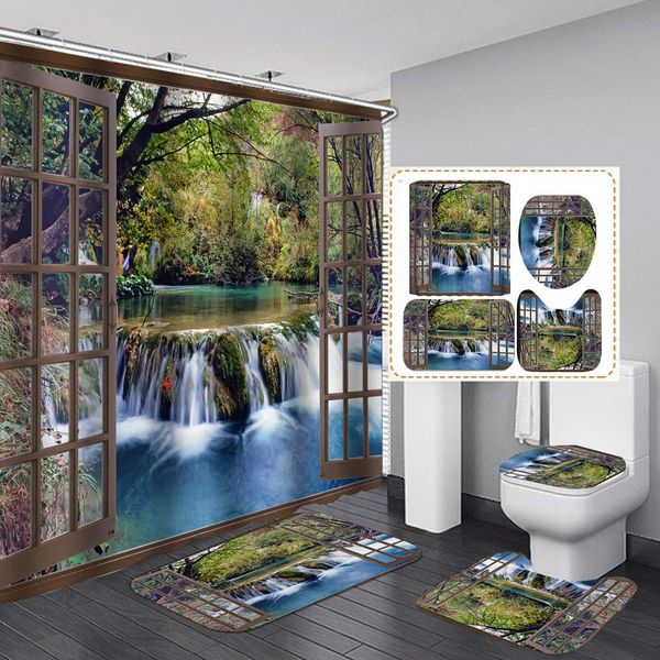 marvellous window waterfall scenery shower curtains set pedestal rug toilet lid cover bath mat set bathroom curtains with hooks
marvellous window waterfall scenery shower curtains set pedestal rug toilet lid cover bath mat set bathroom curtains with hooks