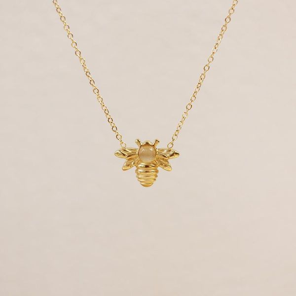 pendant necklaces fashion luxury opal bee necklace for woman 2021 stainless steel gold chain clavicle female party jewelry gift, Silver
pendant necklaces fashion luxury opal bee necklace for woman 2021 stainless steel gold chain clavicle female party jewelry gift, Silver