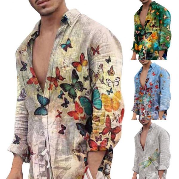 men's casual shirts men shirt butterflies print single-breasted autumn winter loose-fitting turndown collar for office, White;black
men's casual shirts men shirt butterflies print single-breasted autumn winter loose-fitting turndown collar for office, White;black