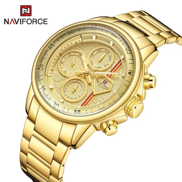 wristwatches naviforce quartz watch men sport fashion gold wristwatch military multi function stainless steel male clock, Slivery;brown
wristwatches naviforce quartz watch men sport fashion gold wristwatch military multi function stainless steel male clock, Slivery;brown