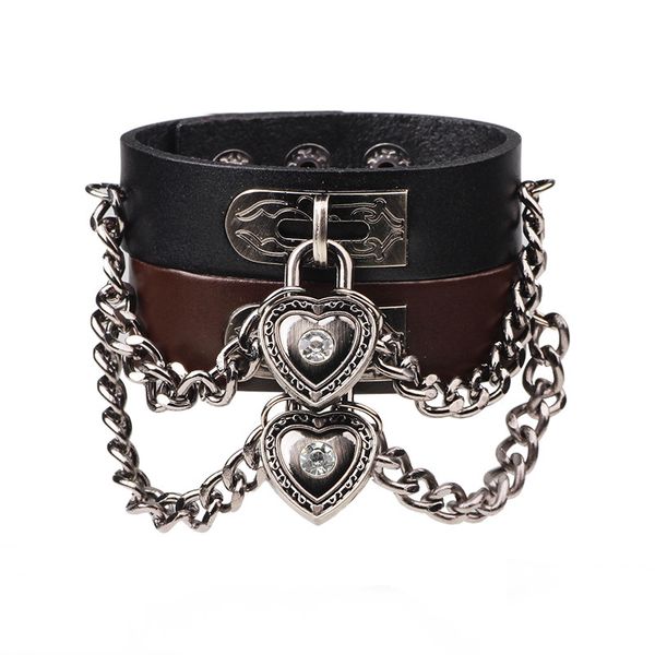 2021 korean style men's and women's universal couple diy bracelet leather rivet heart-shaped chain pendant jewelry, Golden;silver
2021 korean style men's and women's universal couple diy bracelet leather rivet heart-shaped chain pendant jewelry, Golden;silver