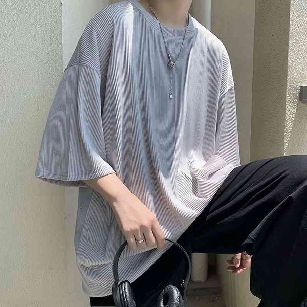 men's t-shirts summer pleated t-shirt fashion gray black white casual short sleeve t shirt streetwear loose hip-hop oversize tshir, White;black
men's t-shirts summer pleated t-shirt fashion gray black white casual short sleeve t shirt streetwear loose hip-hop oversize tshir, White;black