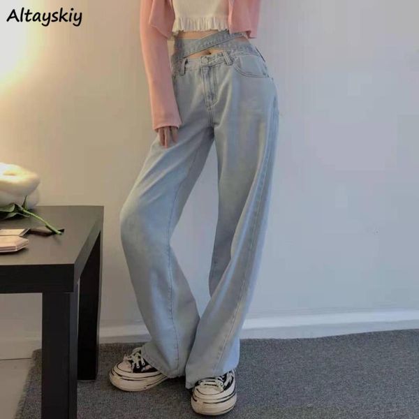 women's jeans bandage women casual design all-match denim trousers straight baggy-jean korean style streetwear empire mujer stylish, Blue
women's jeans bandage women casual design all-match denim trousers straight baggy-jean korean style streetwear empire mujer stylish, Blue
