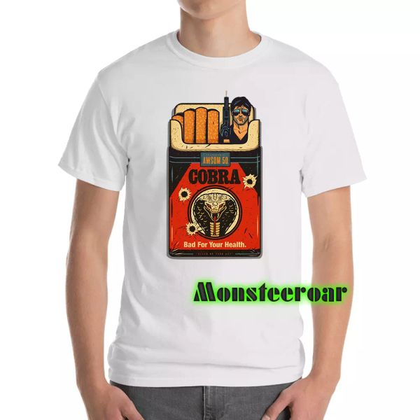 Cobra Rambo Ciggarete Bad For Health Funny Cobretti Smoking White T-Shirt S-6XL, White;black
Cobra Rambo Ciggarete Bad For Health Funny Cobretti Smoking White T-Shirt S-6XL, White;black