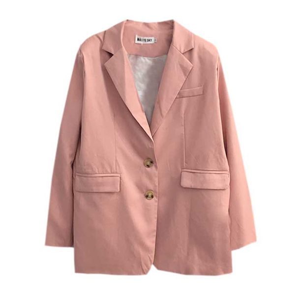 pink solid notch collar blazer long sleeve single-breasted pocket loose vintage casual thin section suit coat c0111 210514, White;black
pink solid notch collar blazer long sleeve single-breasted pocket loose vintage casual thin section suit coat c0111 210514, White;black