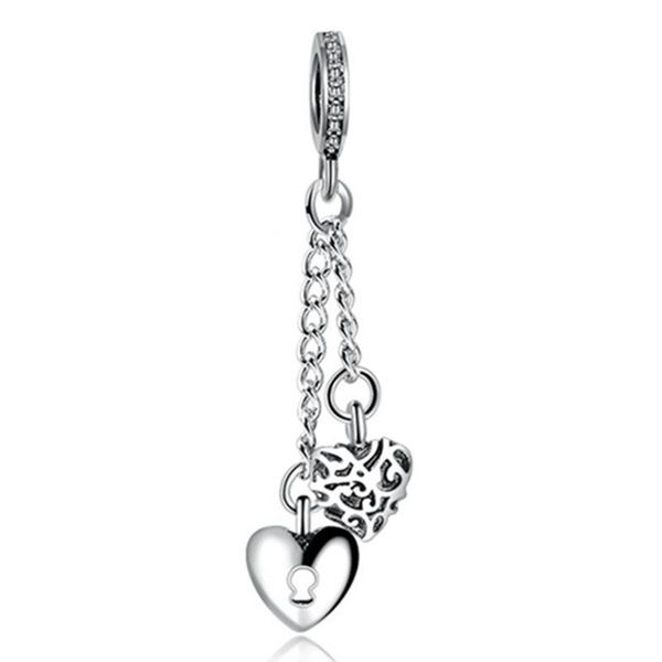 1pcs cute double heart chain pendant diy beads adapting to original pandora charm bracelet ladies jewelry making gifts, Silver
1pcs cute double heart chain pendant diy beads adapting to original pandora charm bracelet ladies jewelry making gifts, Silver