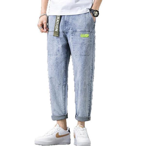 men loose wide-leg pants light-colored jeans straight feet harlan korean version of the trend nine points men's, Blue
men loose wide-leg pants light-colored jeans straight feet harlan korean version of the trend nine points men's, Blue