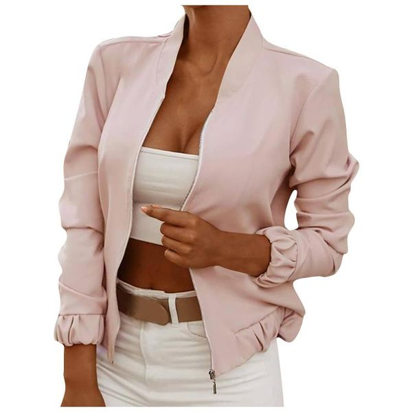 women's jackets women retro ladies zipper up bomber outwear spring autumn long sleeve short slim casual coats high quality, Black;brown
women's jackets women retro ladies zipper up bomber outwear spring autumn long sleeve short slim casual coats high quality, Black;brown