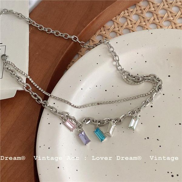 chains korean colored diamond titanium steel necklace ins chain girl for women, Silver
chains korean colored diamond titanium steel necklace ins chain girl for women, Silver