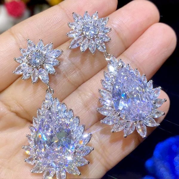 elegant crystal cubic zirconia drop-shaped bridal earrings wedding party jewelry girlfriend birthday gift, White
elegant crystal cubic zirconia drop-shaped bridal earrings wedding party jewelry girlfriend birthday gift, White