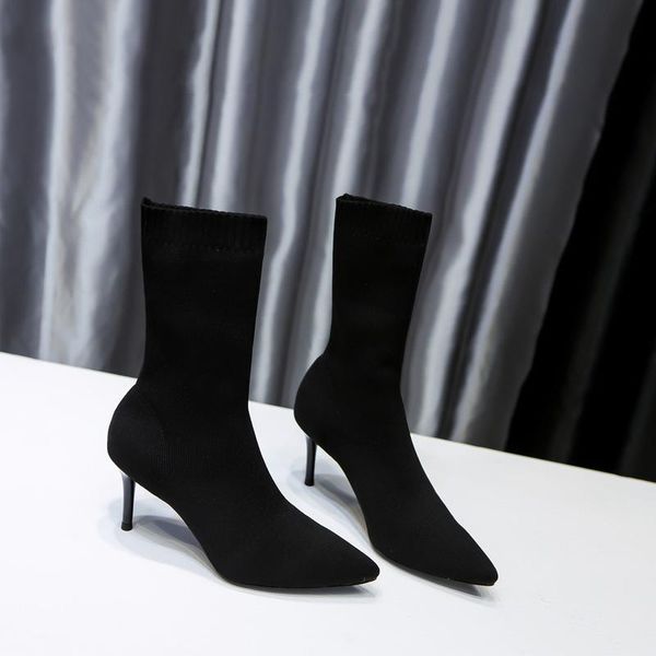 boots and winter 2021 high heel shoes, pointed socks women's autumn elastic boots, thin medium tube knitted, Black
boots and winter 2021 high heel shoes, pointed socks women's autumn elastic boots, thin medium tube knitted, Black