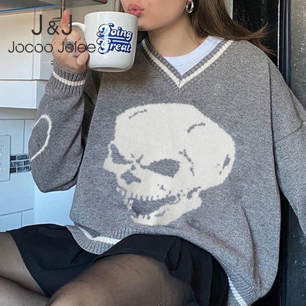 jocoo jolee casual long sleeve v neck loose pullover vintage skulls print sweaters women autumn spring knitwear jumpers 210518, White;black
jocoo jolee casual long sleeve v neck loose pullover vintage skulls print sweaters women autumn spring knitwear jumpers 210518, White;black