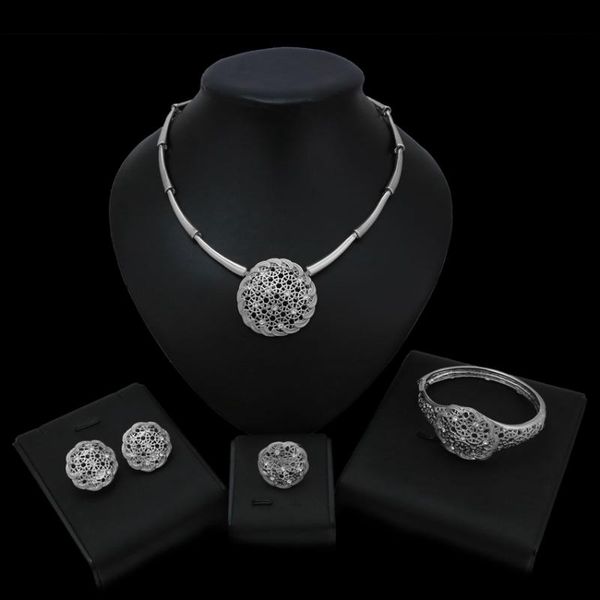 earrings & necklace bridal sets oval shaped wedding set pear, Silver 
earrings & necklace bridal sets oval shaped wedding set pear, Silver