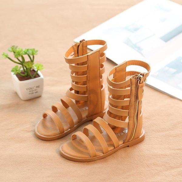 children sandals fashion pu leather girls roman open toe high boots summer gladiator a599, Black;red
children sandals fashion pu leather girls roman open toe high boots summer gladiator a599, Black;red
