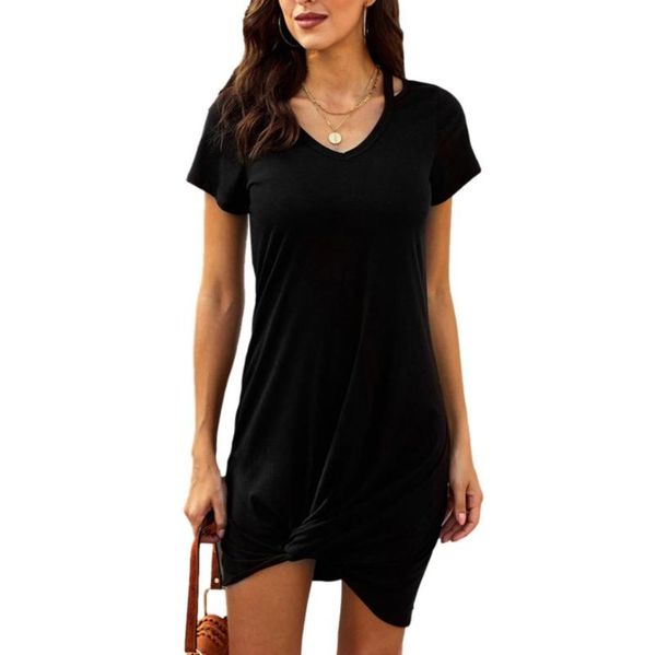 casual dresses adults women's v-neck base 3 solid color dress office ladies twist knot cutout short sleeve loose daily leisurewear, Black;gray
casual dresses adults women's v-neck base 3 solid color dress office ladies twist knot cutout short sleeve loose daily leisurewear, Black;gray