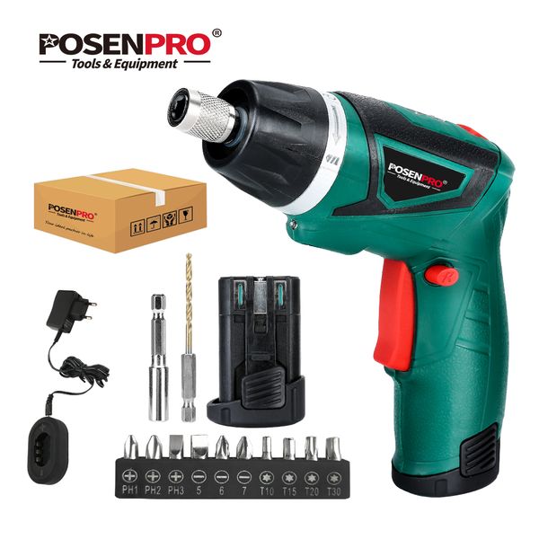 posenpro electric cordless screwdriver 7.2v 2pcs li-ion battery household rechargeable twistable handle wood working tools
posenpro electric cordless screwdriver 7.2v 2pcs li-ion battery household rechargeable twistable handle wood working tools