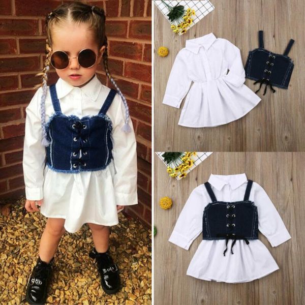clothing sets born baby girls long sleeve sling shirt denim skirt dress sunsuit clothes, White
clothing sets born baby girls long sleeve sling shirt denim skirt dress sunsuit clothes, White