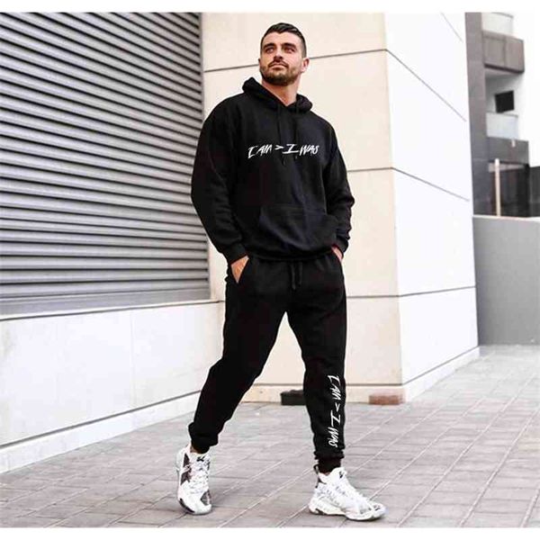 fashion letter sweater men's hooded suit fashion brand, Black 
fashion letter sweater men's hooded suit fashion brand, Black