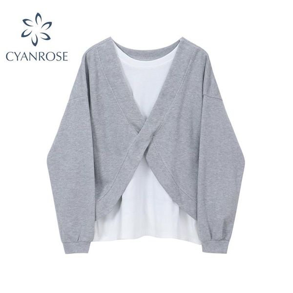 women's hoodies & sweatshirts fashion women pullover v neck casual loose 2021 autumn winter harajuku streetwear fake two piece female s, Black
women's hoodies & sweatshirts fashion women pullover v neck casual loose 2021 autumn winter harajuku streetwear fake two piece female s, Black