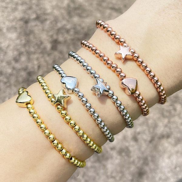 charm bracelets eyika copper metal beads heart star bracelet for women trendy rose gold elastic bangles friendship jewelry, Golden;silver
charm bracelets eyika copper metal beads heart star bracelet for women trendy rose gold elastic bangles friendship jewelry, Golden;silver
