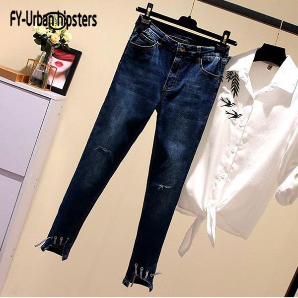 womens plus size jeans nine pants ripped hole irregular ankle-length pant casual pencil stretch mid waist denim women women's, Blue
womens plus size jeans nine pants ripped hole irregular ankle-length pant casual pencil stretch mid waist denim women women's, Blue
