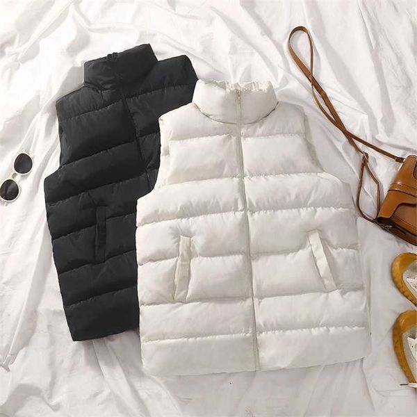 women fashion waistcoat solid sleeveless autumn winter pockets buttons down vest warm coat female padded jackets 211130, Black;white
women fashion waistcoat solid sleeveless autumn winter pockets buttons down vest warm coat female padded jackets 211130, Black;white