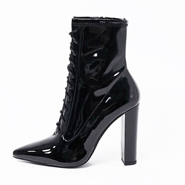 boots 2021 black patent leather pointed high heeled lace up side zipper fashion large ankle winter
boots 2021 black patent leather pointed high heeled lace up side zipper fashion large ankle winter