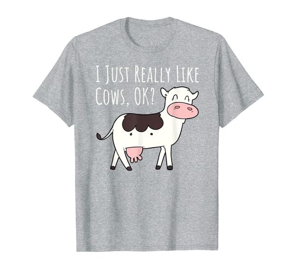 cute funny cow t-shirt | i just really like cows, ok, White;black