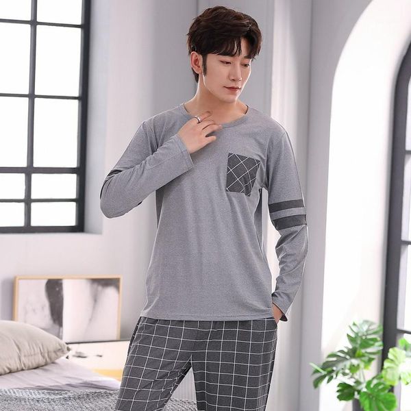 spring autumn men cotton pajamas long sleeve male pajama set pants for sleepwear suit homewear men's, Black;brown
spring autumn men cotton pajamas long sleeve male pajama set pants for sleepwear suit homewear men's, Black;brown